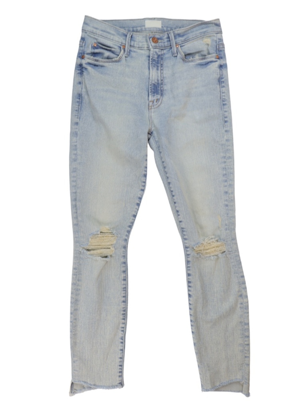Mother The Stunner Zip Ankle Step Fray Jeans 25 Rolling In The Bushes